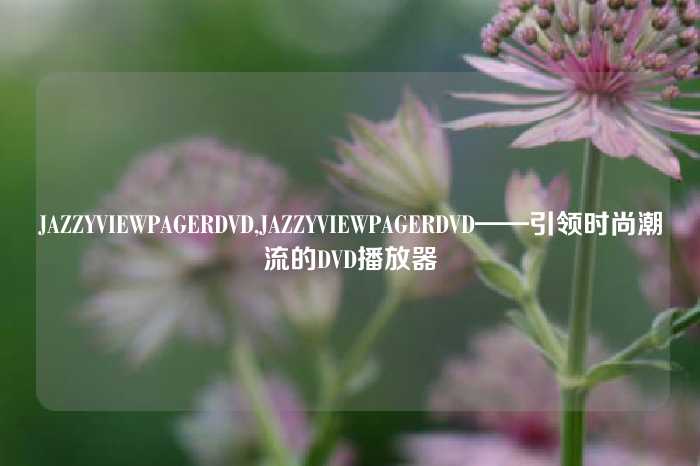 JAZZYVIEWPAGERDVD,JAZZYVIEWPAGERDVD——引领时尚潮流的DVD播放器